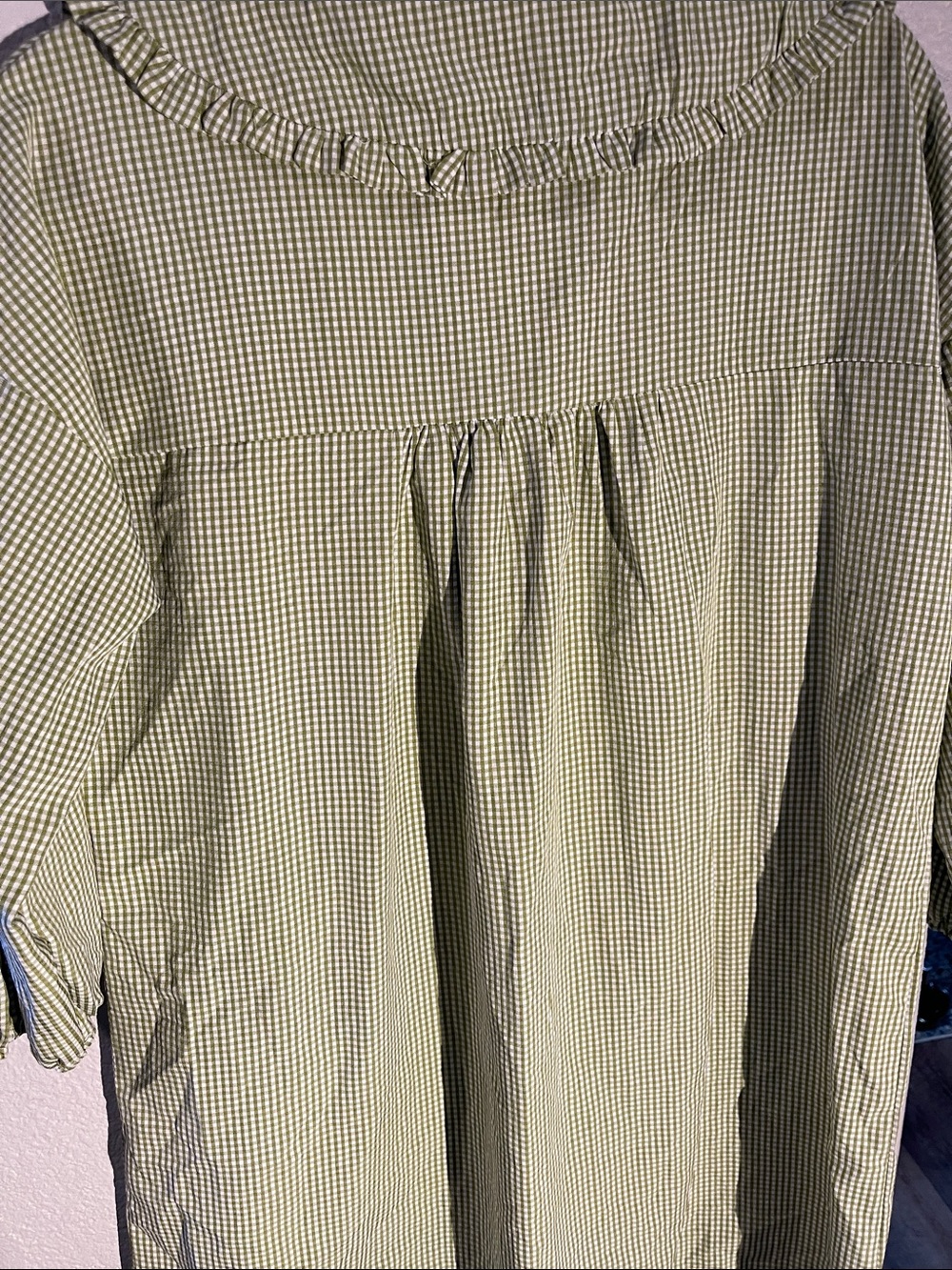 Green Gingham Puff Sleeve Dress with Peter Pan Collar Sz S NWT - Picture 6 of 10